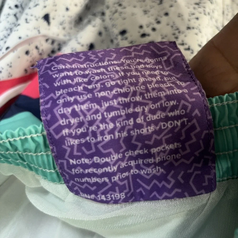 Chubbies Swim Trunks Men XXL 2XL White Splatter 4-Way Stretch Pocket 6.5